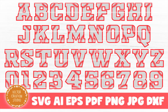 Baseball Alphabet SVG Font Clipart