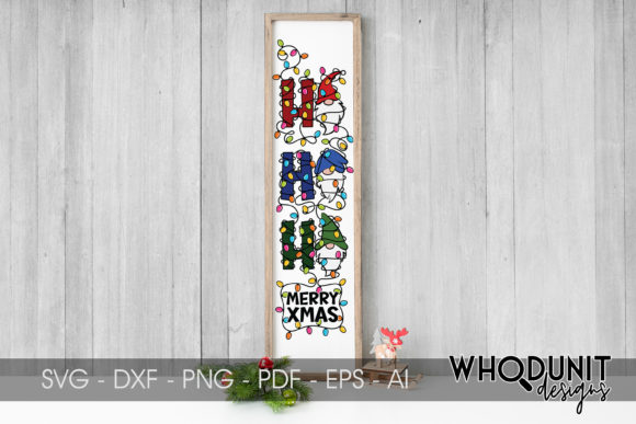 Christmas Lights Gnomes Porch Sign SVG