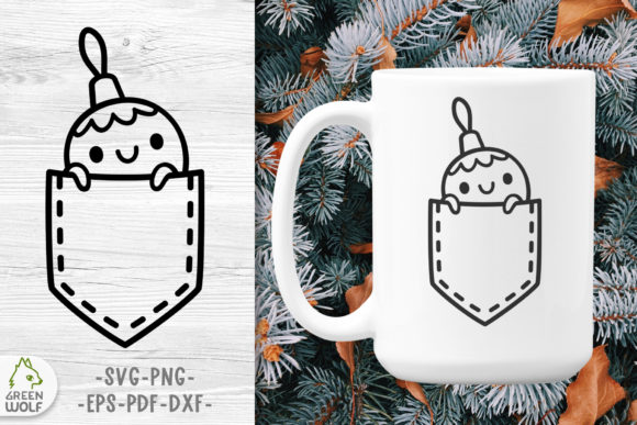Christmas Pocket with Ball Svg Cut File