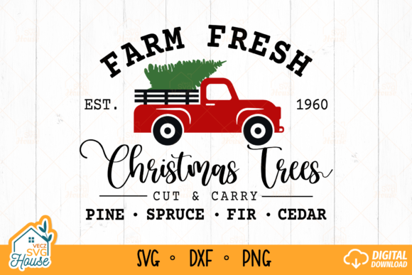 Farm Fresh Christmas Tree SVG Stencil