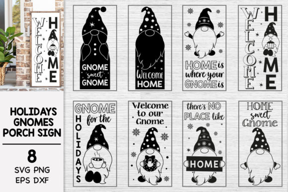 Holidays Gnomes Porch Signs Svg Bundle