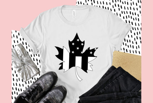 Maple Leaf Shape American Flag SVG