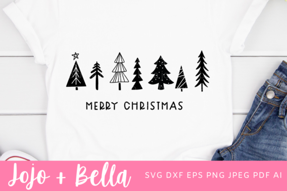 Merry Christmas Trees SVG Cut File