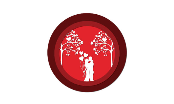 Paper Cut Couple Love SVG