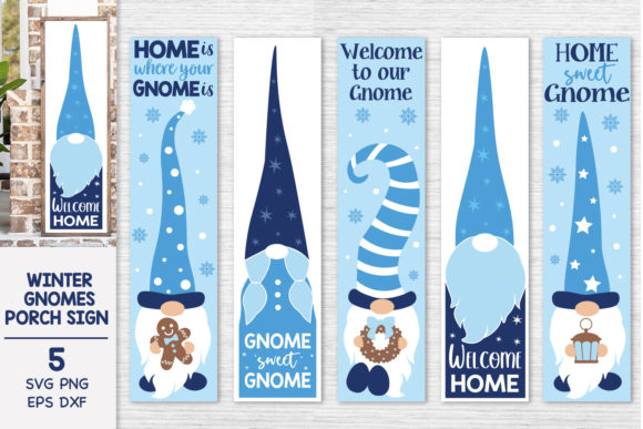 Winter Gnomes Porch Signs Bundle Svg